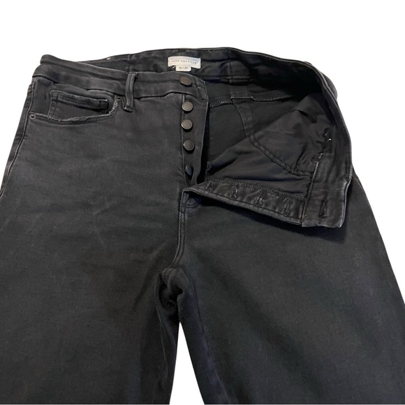 Good American Good Legs Crop Boot Cut Super High Rise button fly jeans black 31 - Picture 5 of 15